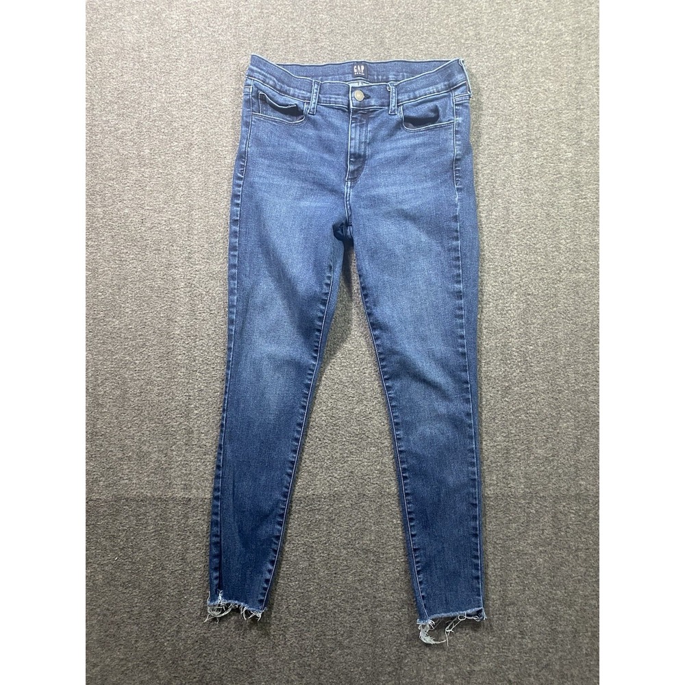 GAP Favorite Jegging Womens Cotton Blend Blue Raw Hem High Rise Size 8/29 R